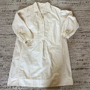 TOAST Cotton Linen Smock Dress in Putty
